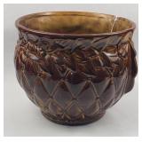 McCoy Pottery Brown Quilted Jardiniere