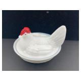 Westmoreland Milk Glass Hen on Nest
