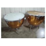 Pair Ludwig Hand-Tuned Copper Timpani