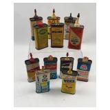 12 Vtg Shell Marathon Rawlings Tin Cans