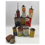 12 Vtg Auto/Home Lubricant Tins & Tools