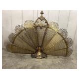 Vic. Style Brass Peacock Fire Screen