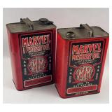 Pair Vtg Marvel Mystery Oil Tin Cans