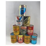 10 Vtg Metal Motor & Transmission Cans