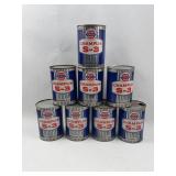 Eight Vtg Champlin S-3 Engine Oil Cans