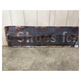 Vtg Double-Sided Metal Footwear Sign