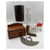 Vtg Advertising Glass, Tins & Kitchen
