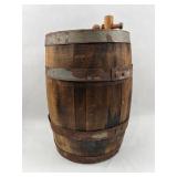 Antique Wood Beer Keg w/ Iron & Spigot