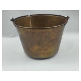 19th C. Spun Brass Bucket w/ Iron Bail