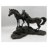 Lanford Monroe 1973 Bronze Two Horses