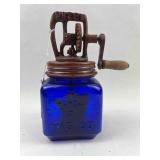 Dazey No. 10 Cobalt Glass Butter Churn