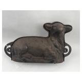 A Two-Piece Cast Iron Lamb Cake Mold