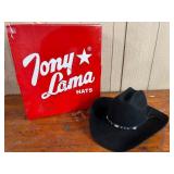 Tony Lama Black Wool Felt Cowboy Hat