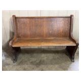 Quartersawn Oak Church Pew Hall Settle