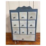 American Folk Art Blue Spice Chest