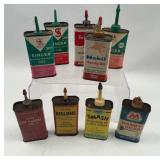 Vtg Mobil, Singer & Marathon Tins
