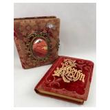 Pair Victorian Red Velvet Photo Albums