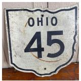 Ohio State Route 45 Cutout Highway Sign