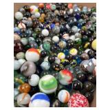 Vtg Glass & Clay Marbles w/ Shooters