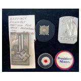 Third Reich Badges & 1972 Nixon Button