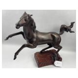 Bronze Rearing Horse Sculpture w/ Base