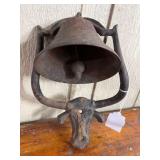 Cast Iron Longhorn Steer Head Farm Bell