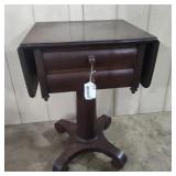 American Empire Drop-Leaf Sewing Table