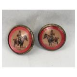 Pair Antique Native Am. Bridle Rosettes