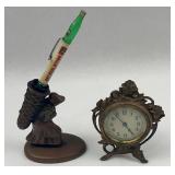 7-Up Pen w/ Stand & Art Nouveau Clock
