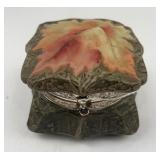 Nakara Art Nouveau Maple Leaf Glass Box
