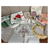 Vtg Hand-Embroidered Linens & Crochet