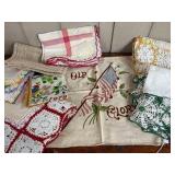 Vtg Linens, 1978 Tea Towel & Embroidery