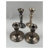 Set Silver-Plated Baluster Candlesticks