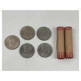 US Eisenhower Dollars & Rolled Pennies