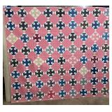Vtg American Churn Dash Patchwork Quilt