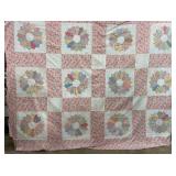 Dresden Plate Feedsack Cotton Quilt Top