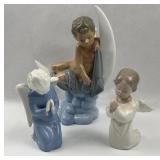 3 Lladro & Goebel Porc. Angel Figurines