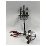 Pair Antique Folk Rattles, Wood & Bells