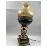 Neoclassical Lamp w/ Iridized Art Glass