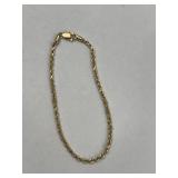 14 Karat Yellow Gold Rope Bracelet