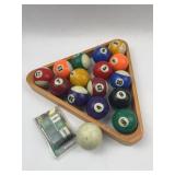 Billiard Balls, Rack & Sportcraft Chalk