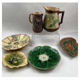 Set 6 Majolica Earthenware w/ Etruscan