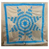 Cotton Lone Star Pattern Quilt Top