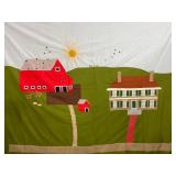 Appliqued & Embroidered Folk Art Quilt