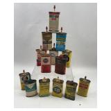 14 Vtg Oil Tins: Esso Allstate & Singer
