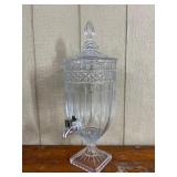 Footed Pressed Glass Beverage Dispenser