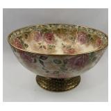 Earthenware Centerpiece w/ Gilt Floral