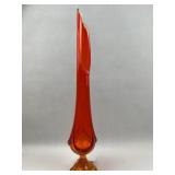 Persimmon Amberina Swung Glass Vase