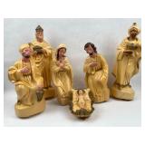 Cream Blow Mold Nativity Figurines