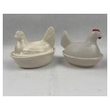 Two Hen-on-Nest Trinket Dishes